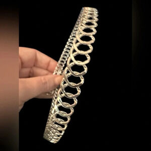 Costume silver colored choker necklace